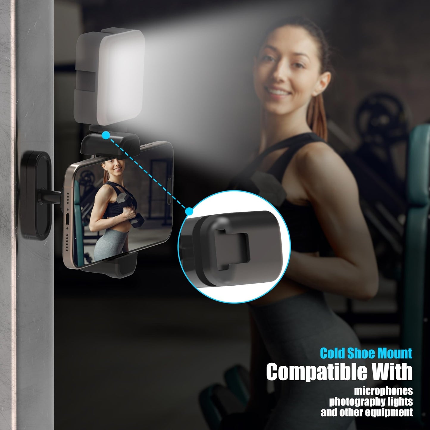 Gym Magnetic Phone Holder Mount,Magnetic Cell Phone Holder for Gym,360 Degree...